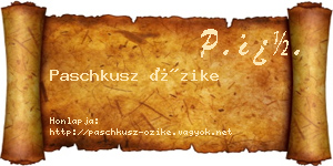 Paschkusz Őzike névjegykártya